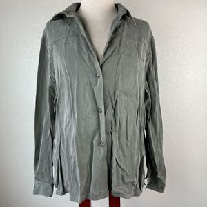 Nicole Summers Matching Tencel Button Down Shirt and Cropped Pants Size 16P EUC